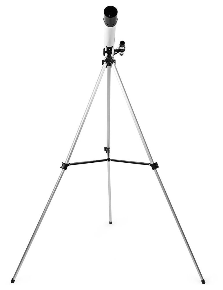 NEDIS teleskop SCTE5060WT/ clona 50 mm/ ohnisková vzdálenost 600 mm/ hledáček 5 x 24/ výška 125 cm/ Tripod/ bílo-černý
