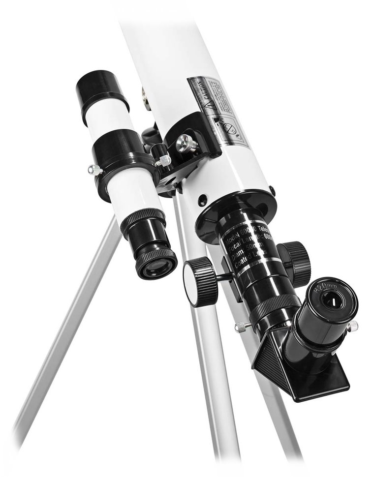 NEDIS teleskop SCTE5060WT/ clona 50 mm/ ohnisková vzdálenost 600 mm/ hledáček 5 x 24/ výška 125 cm/ Tripod/ bílo-černý