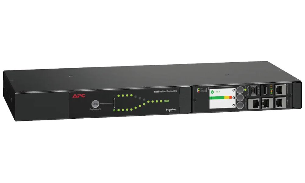 APC Rack Automatic Transfer Switch, 1U, 10A, 230V, C14 IN, 12 C13 OUT, 50 / 60Hz