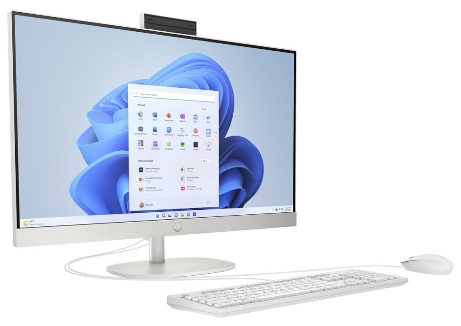 HP 27-cr0001nc/ AiO/ Ryzen 5 7520U/ 16GB DDR5/ 512GB SSD/ AMD Integrated/ 27" FHD,matný/ W11H/ kbd+myš/ bílý