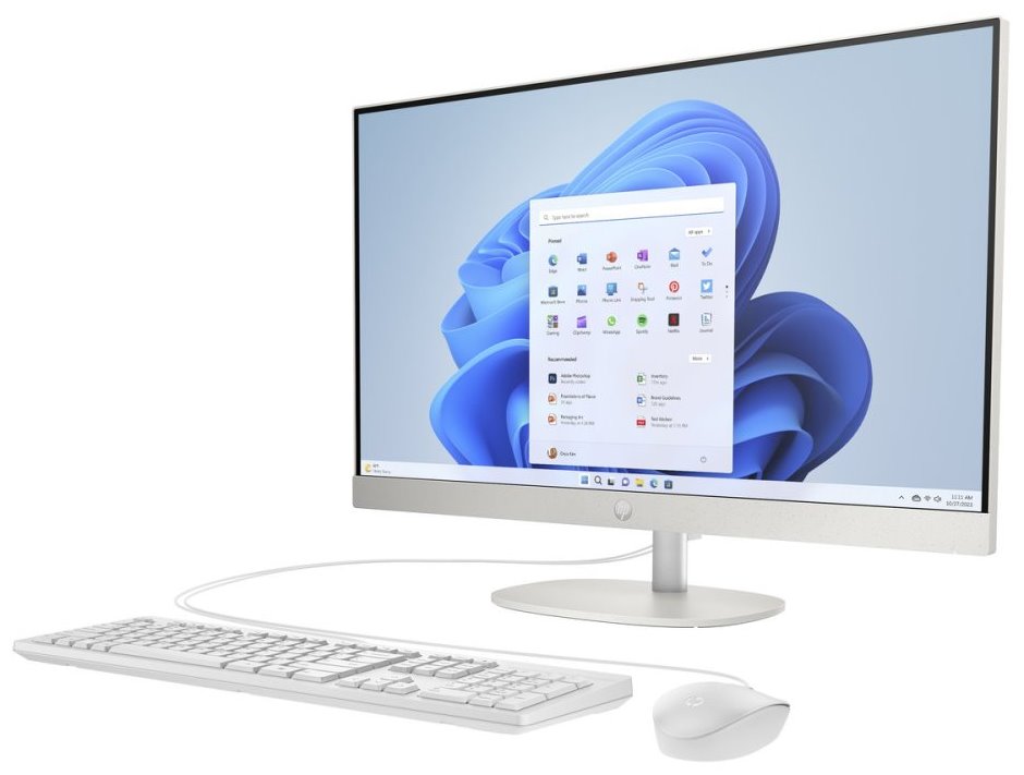 HP 27-cr0001nc/ AiO/ Ryzen 5 7520U/ 16GB DDR5/ 512GB SSD/ AMD Integrated/ 27" FHD,matný/ W11H/ kbd+myš/ bílý