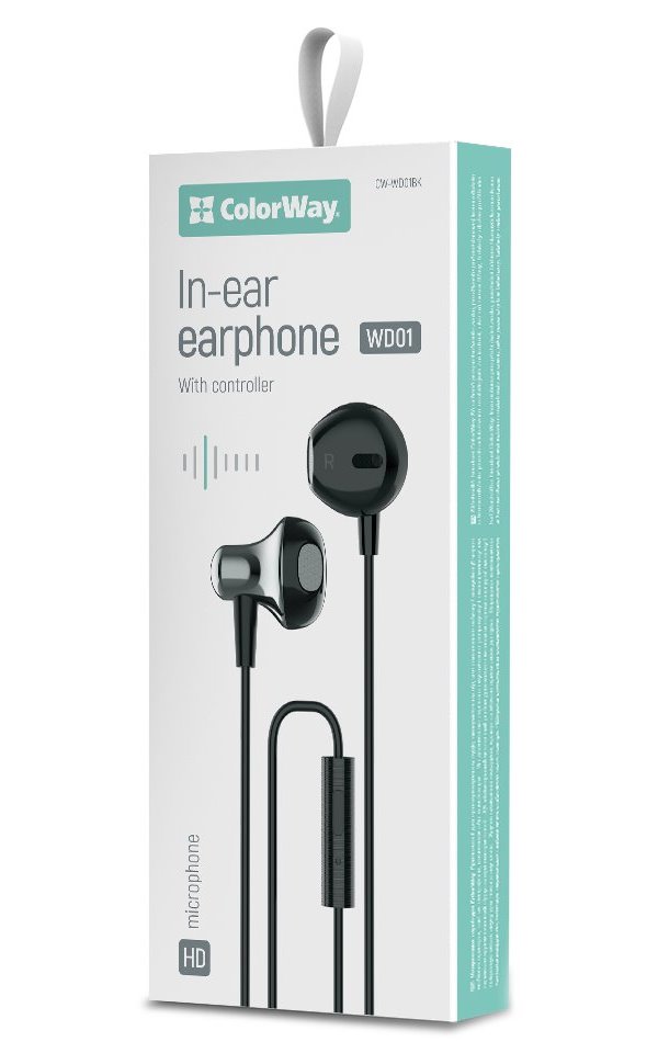 Colorway drátová sluchátka + mikrofon/ CW-WD01BK/ černá