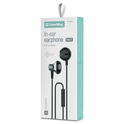 Colorway drátová sluchátka + mikrofon/ CW-WD01BK/ černá