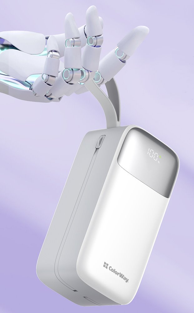 COLORWAY powerbanka/ 50 000mAh/ 1x USB QC3.0/ USB-C/ Lightning/ 22,5W/ Bílá