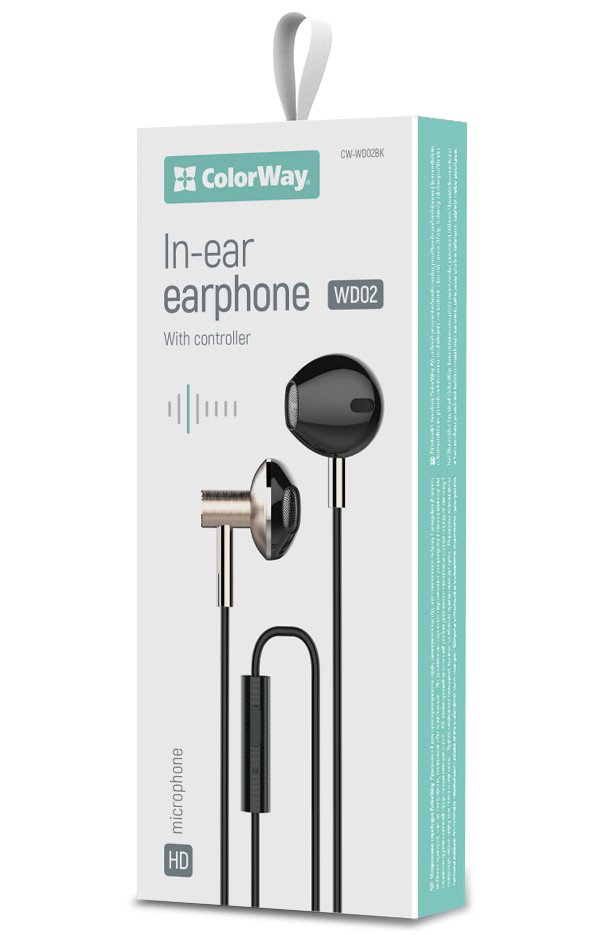 Colorway drátová sluchátka + mikrofon/ CW-WD02BK/ černá