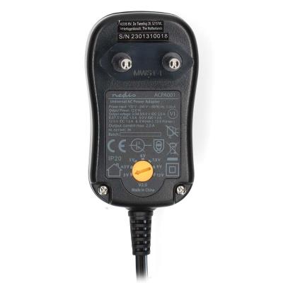 NEDIS univerzální napájecí AC adaptér/ 12W/ 3 - 12 V DC/ 100 - 240 V AC/ 6 konektorů/ 1,8 m/ černý