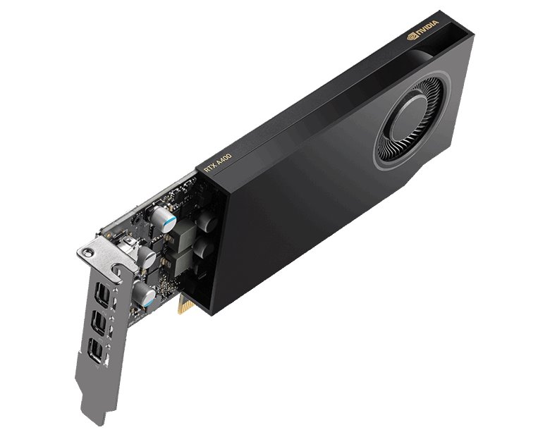 PNY NVIDIA A400 4GB / 4GB GDDR6 / PCI-E / 4x miniDP / LP bracket / 4x adaptér miniDP > DP
