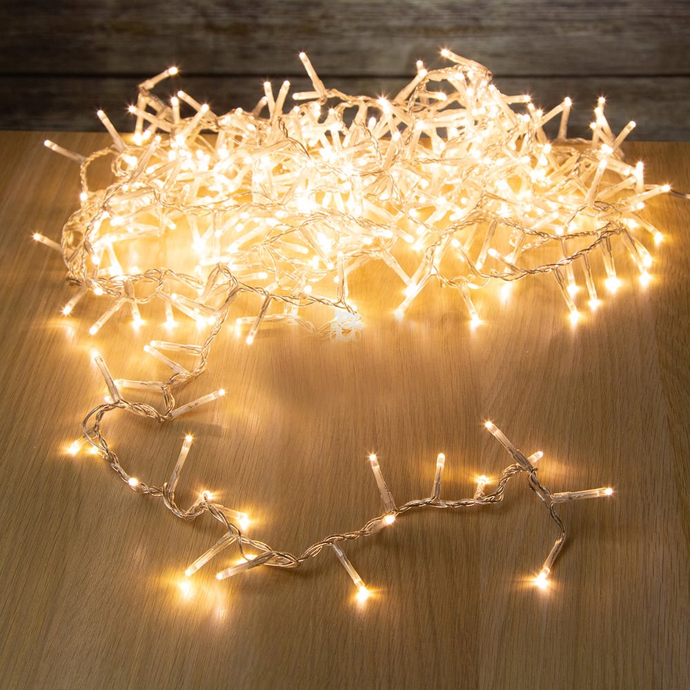 COLORWAY LED řetěz/ vnitřní / 200 LED / délka 20m / teplá bílá/ 8 funkcí/ napájení USB