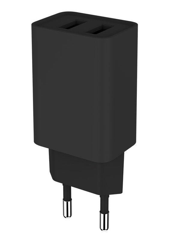 COLORWAY 2x USB/ síťová nabíječka/ 10W/ 100V-240V/ Černá