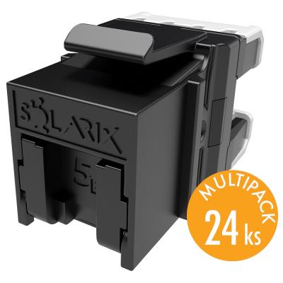 Solarix multipack (24ks) keystone c5e UTP RJ45 černý pro kleště SXKJ-NA-BU SXKJ-5E-UTP-BK-NA
