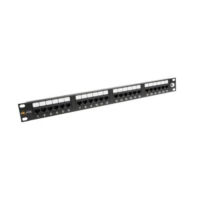Solarix Patch panel  24 x RJ45 CAT6 UTP 350 MHz černý 1U