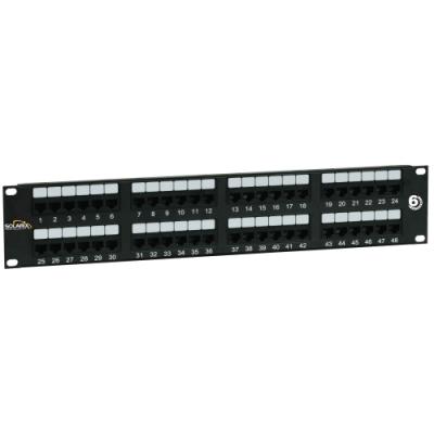 Solarix patch panel 48 x RJ45 CAT6 UTP 350 MHz cerný 2U