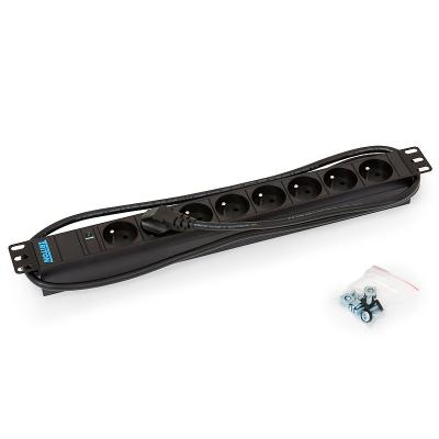 Triton 19',8xCZ zásuvka,kontrolka,3x1.5mm 2m kabel CZ-DE, RAL9005