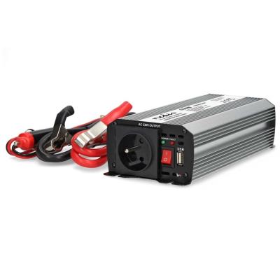 NEDIS měnič napětí/ modifikovaná sinusoida/ 12 V DC/230 V AC 50 Hz/ 600 W (1200 W špička)/ USB-A/ 1x zásuvka type E