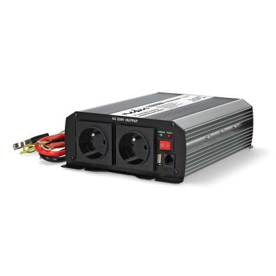 NEDIS měnič napětí/ modifikovaná sinusoida/ 24 V DC/230 V AC 50 Hz/ 1000 W (2000 W špička)/ USB-A/ 2x zásuvka type E