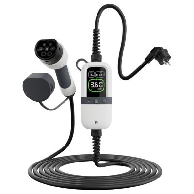 EVSE AC přenosná, jednofázová nabíječka pro elektromobily, pro domácnosti, 3.6kW, 6m kabel s konektorem T2