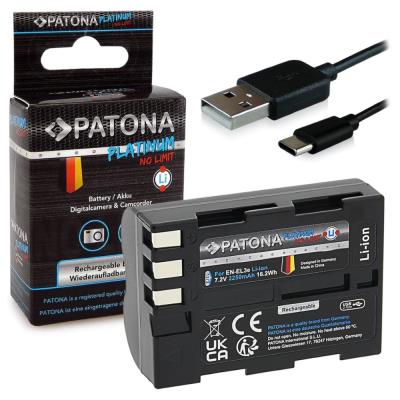 PATONA baterie pro foto Nikon EN-EL3E 2250mAh Li-Ion Platinum USB-C nabíjení
