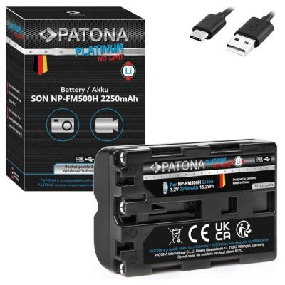 PATONA baterie pro foto Sony NP-FM500H 2250mAh Li-Ion Platinum USB-C nabíjení