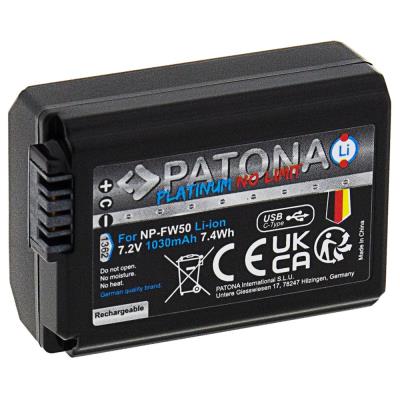 PATONA baterie pro foto Sony NP-FW50 1030mAh Li-Ion Platinum USB-C nabíjení