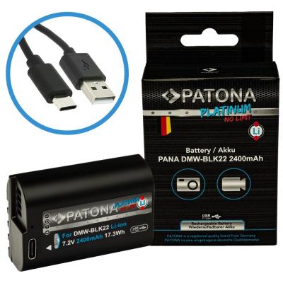 PATONA baterie pro digitální kameru Panasonic DMW-BLK22 2400mAh Li-Ion Platinum USB-C nabíjení