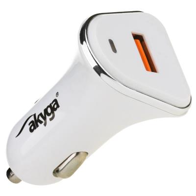TRX Akyga AK-CH-07 USB nabíječka do auta 3A/ 15W/ Quick Charge 3.0/ bílá