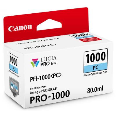 Canon inkoustová náplň PFI-1000 (photo cyan, 80ml) pro Canon imagePROGRAF PRO-1000