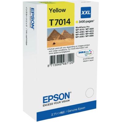 Epson inkoustová náplň/ C13T70144010/ WP-4000/ 4500/ 3 400 stran/ XXL Žlutá