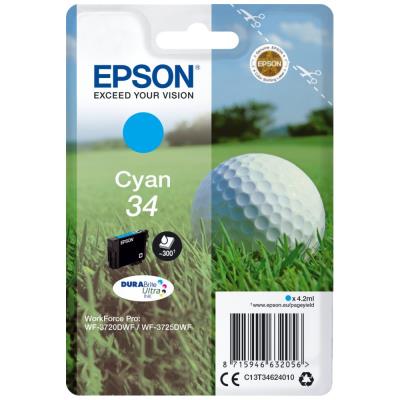 Epson inkoustová náplň/ C13T34624010/ 34 DURABrite Ultra/ WorkForce Pro WF-3720DWF/ azurová