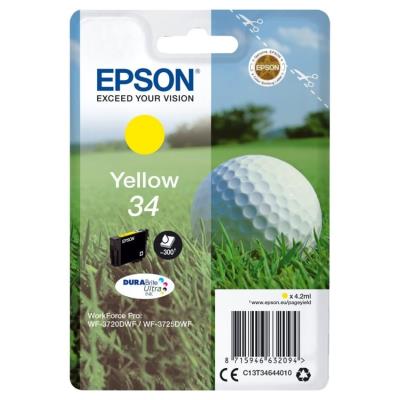 Epson inkoustová náplň/ C13T34644010/ 34 DURABrite Ultra/ WorkForce Pro WF-3720DWF/ žlutá