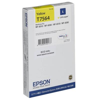 Epson inkoustová náplň/ C13T756440/ DURABrite Pro/ vel. L/ WF-8010/WF-8510/WF-8090/WF-8590/ žlutá