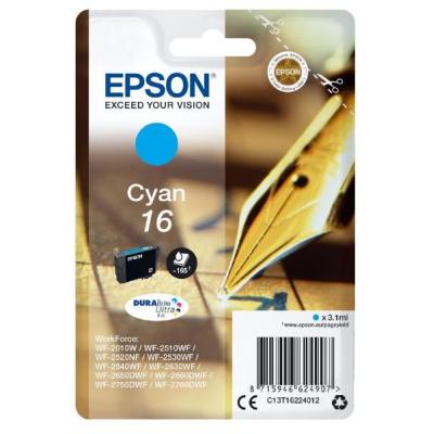 Epson inkoustová náplň/ T1622/ Singlepack 16 DURABrite Ultra Ink/ azurová