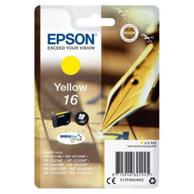 Epson inkoustová náplň/ T1624/ Singlepack 16 DURABrite Ultra Ink/ Žlutá