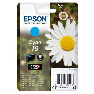Epson inkoustová náplň/ T1802/ Singlepack 18 Claria Home Ink/ azurová