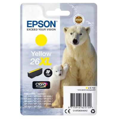 Epson inkoustová náplň/ T2634/ Singlepack 26XL Claria Premium Ink/ Žlutá