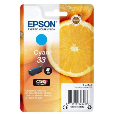 Epson inkoustová náplň/ T3342/ Singlepack 33 Claria Premium Ink/ azurová