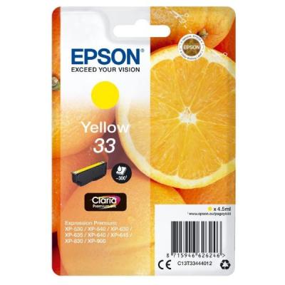 Epson inkoustová náplň/ T3344/ Singlepack 33 Claria Premium Ink/ Žlutá