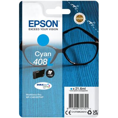 EPSON inkoustová náplň Singlepack 408L DURABrite Ultra Ink/ C4810DTWF/ azurová