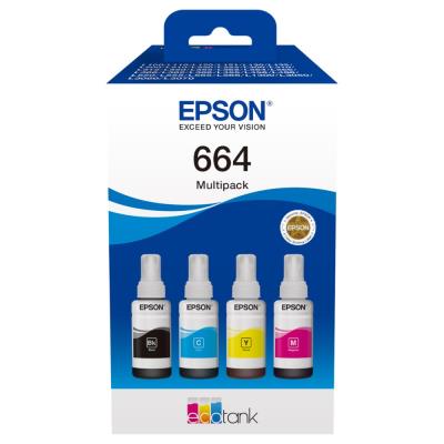Epson inkoustová náplň 664/ T66464A/ EcoTank/ L120/ L310/ L305x/ L3060/ L3070/ L1300/ 4-colour Multipack