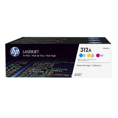 HP 312A Trojbalení originálních tonerových kazet LaserJet (azurová, purpurová, žlutá)