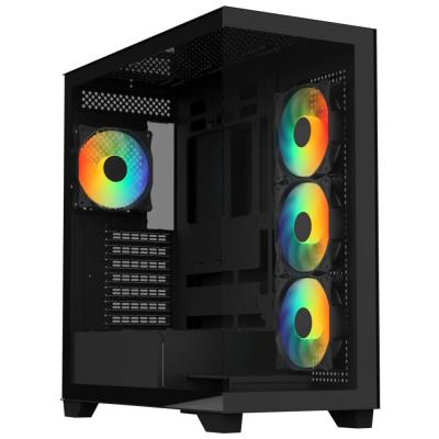BitFenix skříň CETO / ATX / 4x 120mm FRGB fan / 2x USB 3.0 / USB-C / tvrzené sklo / černá