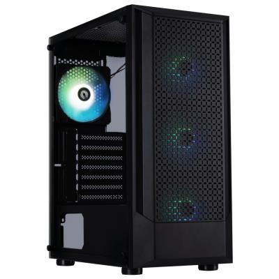 BitFenix skříň C50 Negro / ATX /  4x 120mm FRGB fan / 2xUSB 2.0 / USB 3.0 / tvrzené sklo / černá