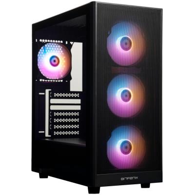 BitFenix skříň Grafi / ATX / 4x120 mms FRGB fan / 2x USB 3.0 / USB 2.0 / tvrzené sklo / černá