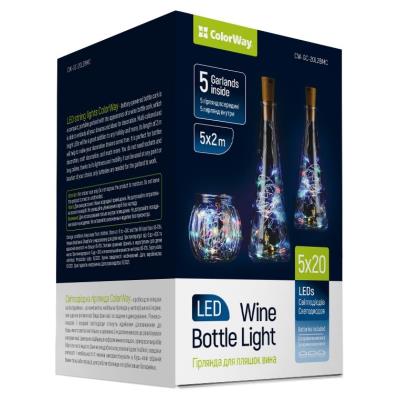 COLORWAY 5x LED řetěz/ vnitřní / 5x 20 LED / délka 5x 2m / více barevný/ napájení baterie