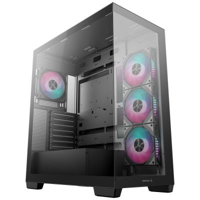 DEEPCOOL skříň CG580 4F / ATX / 4x120mm ARGB fans / 2xUSB 3.0 / panoramatická / tvrzené sklo / černá