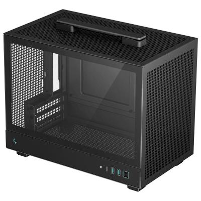 DEEPCOOL skříň CH160 / miniITX / USB 3.0 / USB-C / prosklená bočnice / držadlo / černá