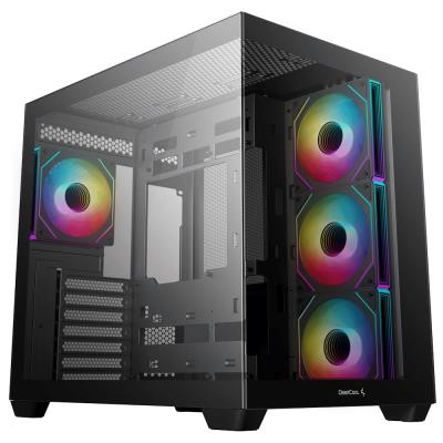 DEEPCOOL skříň CG530 4F / ATX / 4x120mm ARGB fans / USB 3.0 / USB-C/ panoramatická / černá
