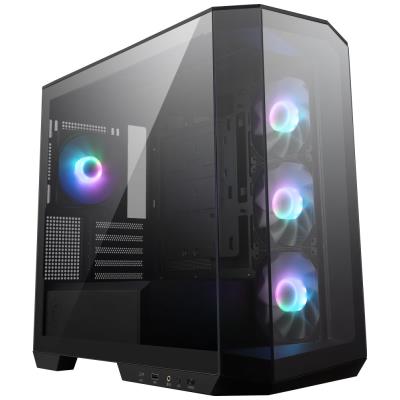 MSI skříň MAG PANO M100R PZ Black/ bez zdroje/ levé a přední sklo/ 4x 120 mm A-RGB fan/ 1x USB-C/ 1x USB3.2/ černá
