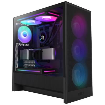 NZXT skříň H5 Flow RGB edition / 1x360 mm RGB core fan / 1x120mm / USB 3.0 / USB-C 3.1 / průhledná bočnice / mesh /černá
