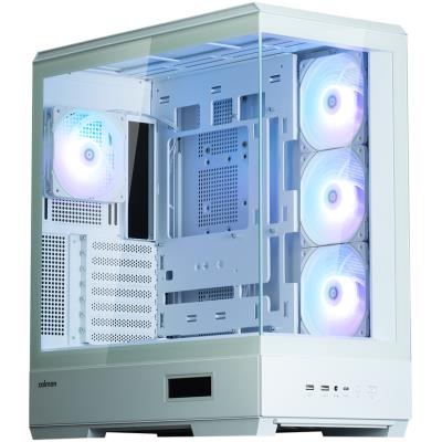 Zalman skříň P50 DS / Middle Tower / 4x120mm ARGB fan / 2x USB 3.0 / USB-C / panoramatická / bílá