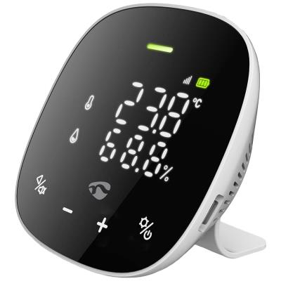 NEDIS Wi-Fi chytrý monitor kvality ovzduší/ včetně displeje/ Oxid uhličitý (CO2)/ teplota / vlhkost/ černo-bílý